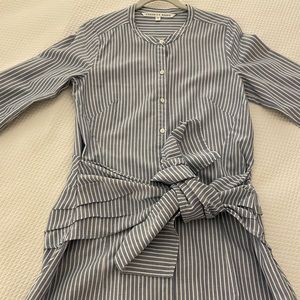 Veronica Beard cotton button dress with tie